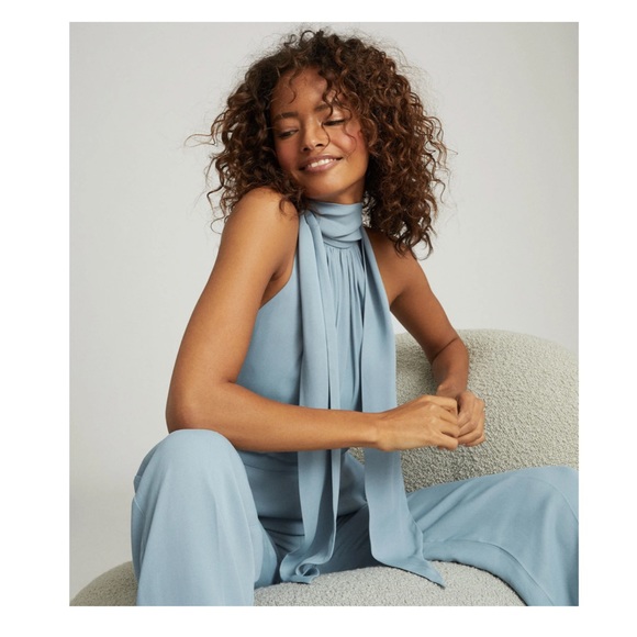 New! REISS Adele Bow Sleeveless Jumpsuit - Picture 7 of 16